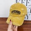 European and American letter embroidery soft top baseball cap men and women street fashion old ripped cap showing small face