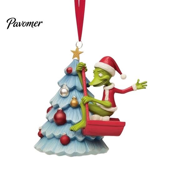 Christmas Tree Hanging Ornaments Green Elf Ornament, Flat Acrylic Pendant Decorative Charms for Holiday Gifts Car Mirror Backpack, Festive Decorations