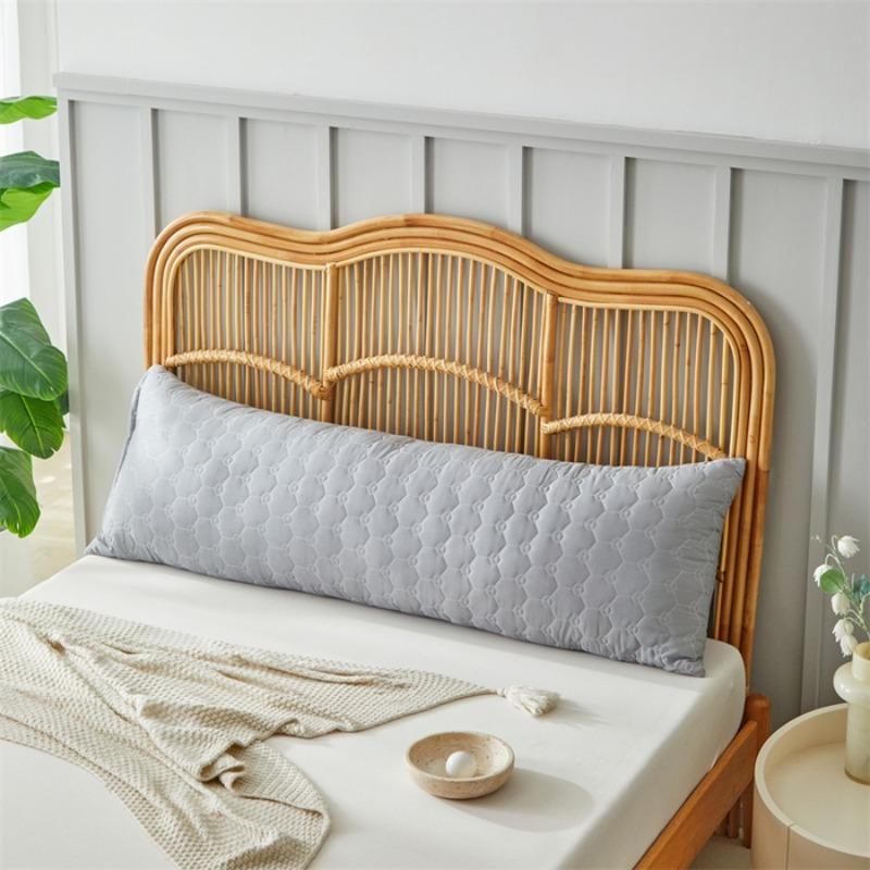 new quilted chemical fiber washed cotton long pillow football grid integrated pillow household double single couple pillow