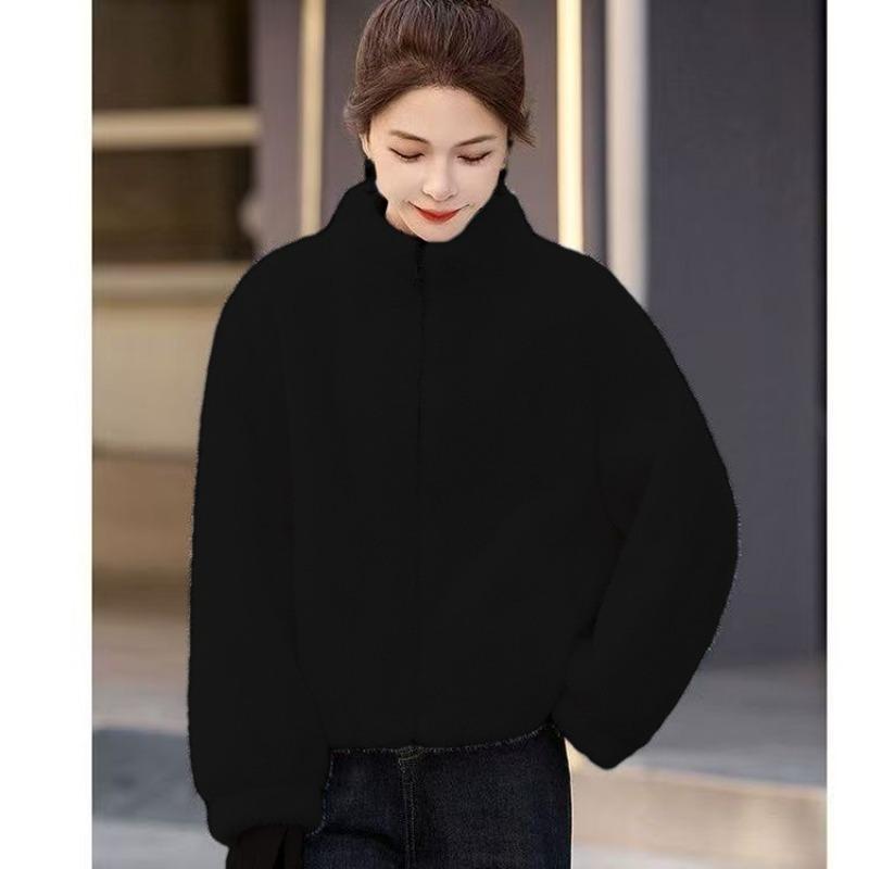 Fur integrated short winter new thickened coat imitation mink coat plush stand-up collar fur loose