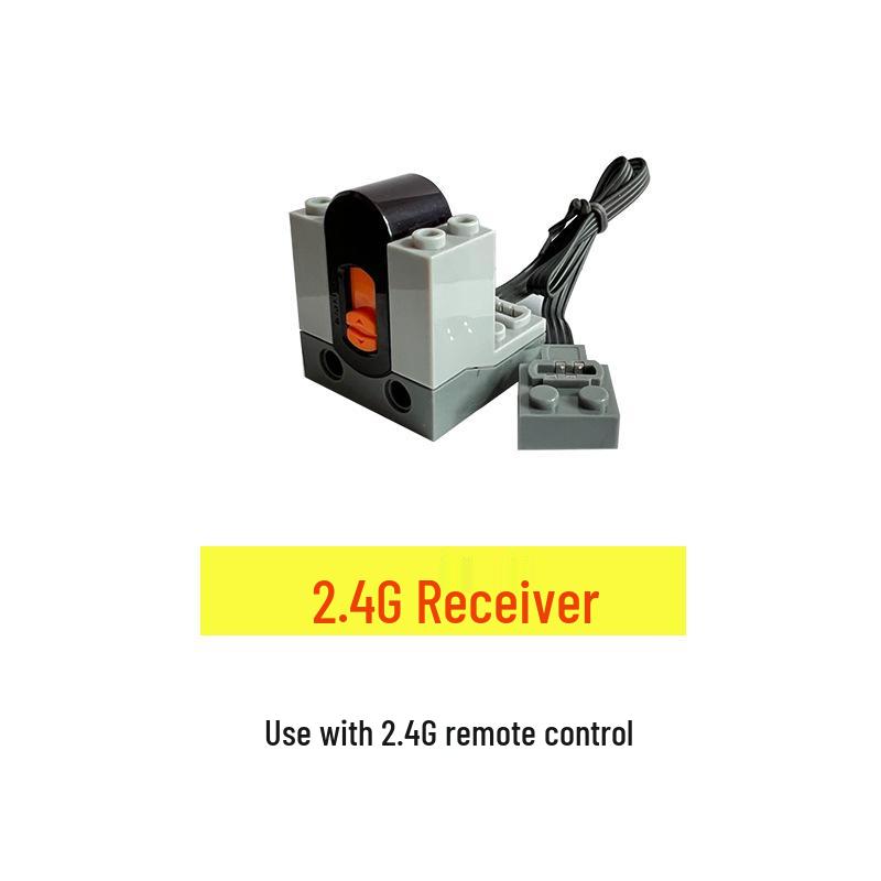 Remote Control High-Speed Motor & Battery Box for Lego Bricks with Black, Red, and Light Modifications