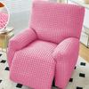 Seersucker Plaid Full-wrap Recliner Chair Cover Solid Color Armchair Cover Anti-slip Single Sofa Protector for Home Hotel Decor