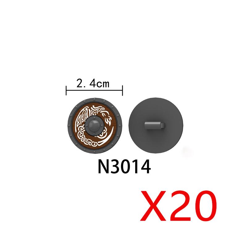 MOC Mittelalterliche Bausteine Charakter Ritter Krieger Zubehörset Helm Schulterrüstung Schild Bogen Pfeil Stein Geschenk Spielzeug X022