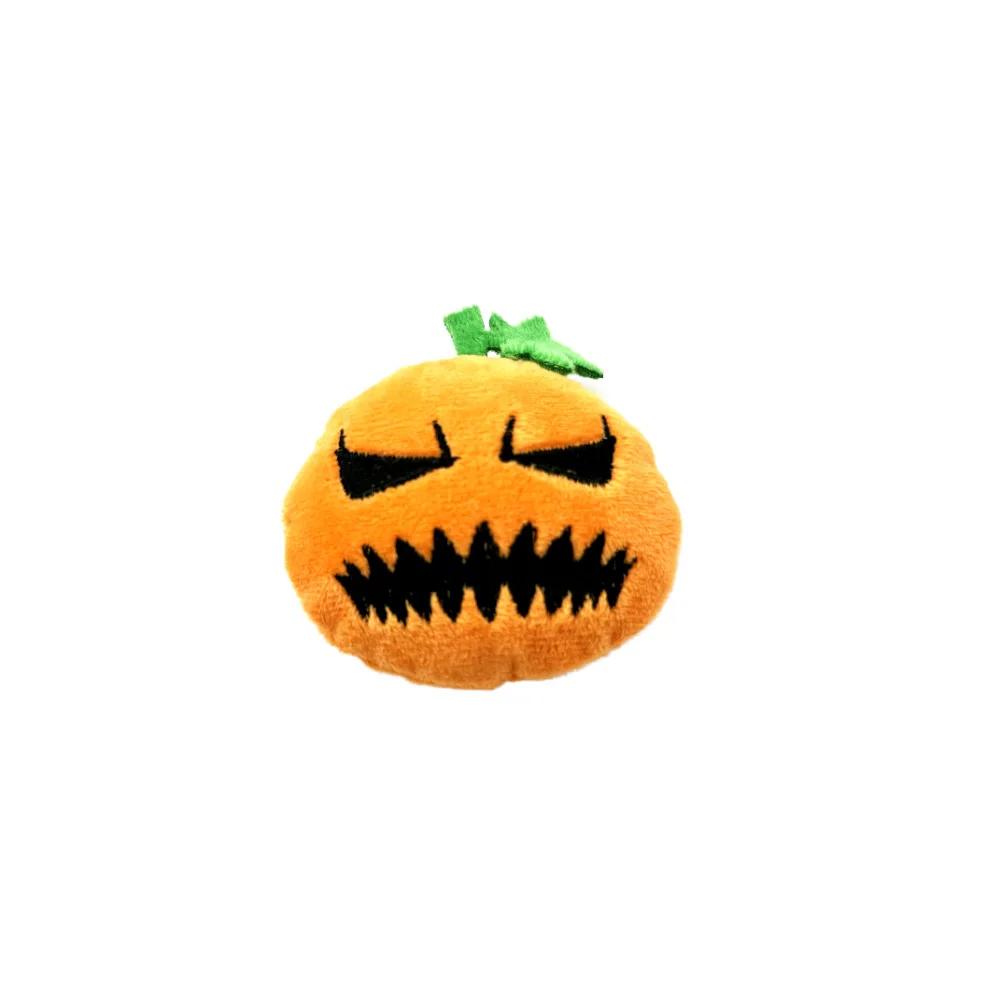 Halloween Cat Toys Large Cute Pumpkin Ghost Face Interactivity Plush Toys Soft Durable Teething Cleaning Teeth Pet Toy Supplies