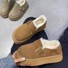 Neue Damenschuhe mit dicken Sohlen, Fleece-Schneestiefel, Einschlupfschuhe und Baumwollschuhe