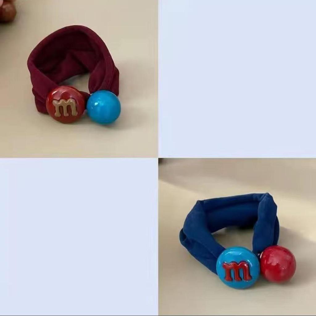 Korean-Style Seamless Elastic Hair Ties for Women - M-Shaped, Candy Colors, No-Damage, Perfect for Ponytails