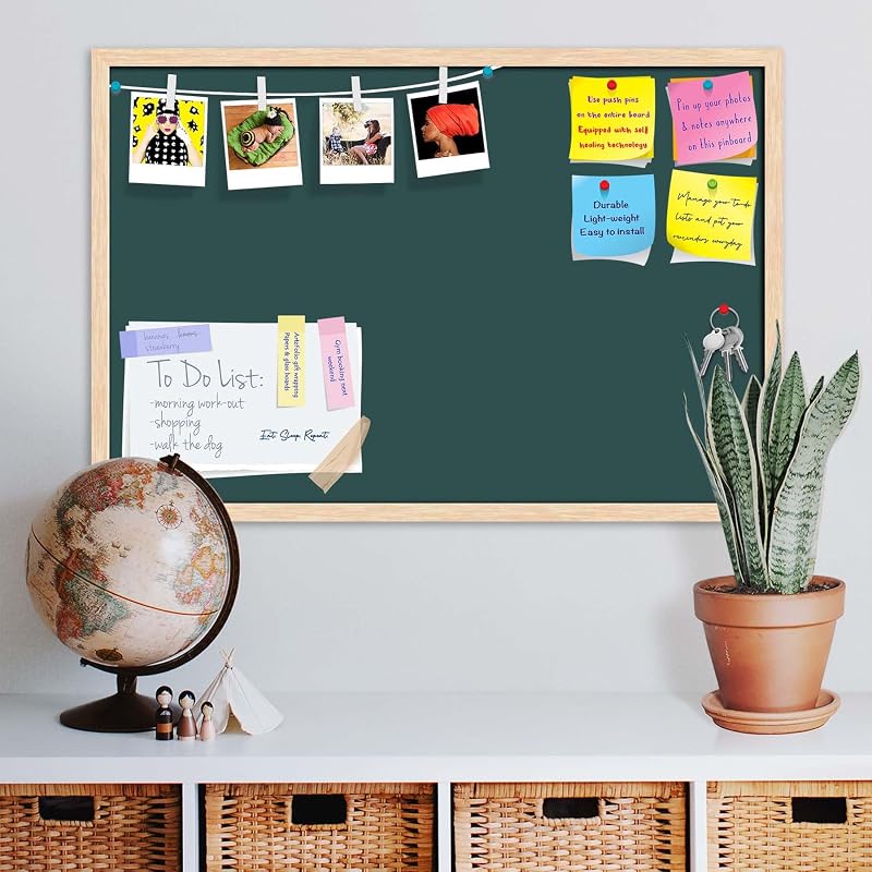 ArtzFolio Greys Family Dark Slate Gray Colour | Bulletin Board Notice Pin Board | Vision Soft Board Combo with Thumb Pus