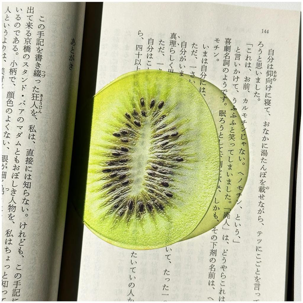 1pc Delicate Transparent Acrylic Simulation Apple Bookmark Reading Mark Student Gift Premium Feeling Cute Grape Tomato Bookmarks