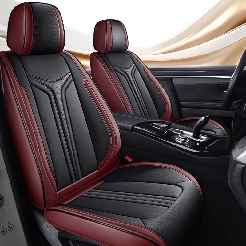 Full Leather Backrest Seat Cushion for Cars - Customizable, Full Surround, and Separate Type