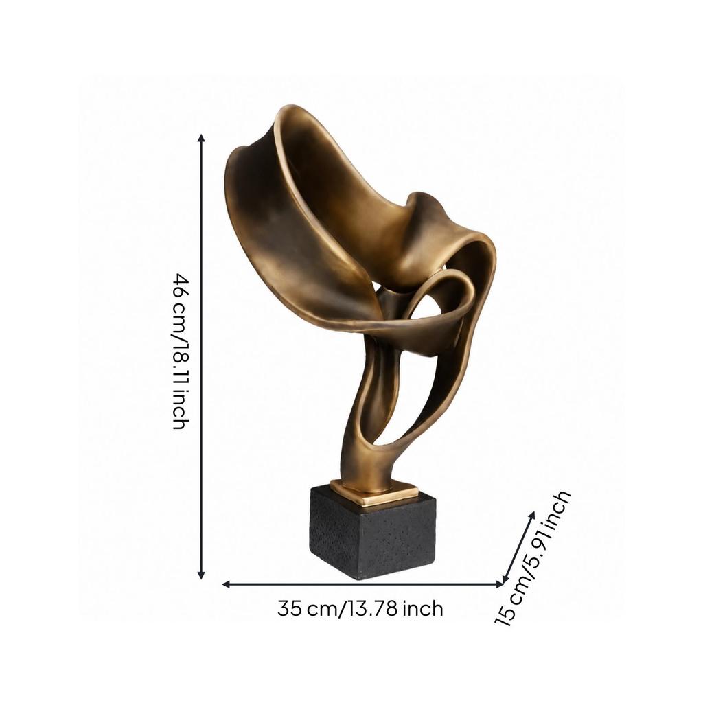 Modern Geometric Decorative Sculpture Statement Abstract Undulating Shape