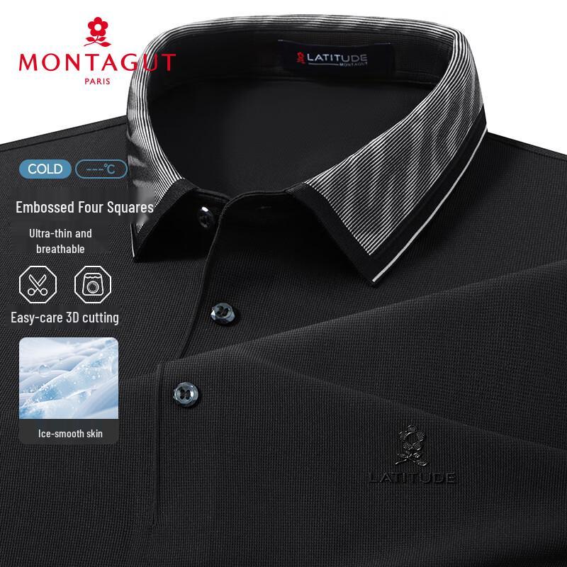 MONTAGUT Men s Cooling Stretch Quick-Dry Short Sleeve Polo Shirt L/50