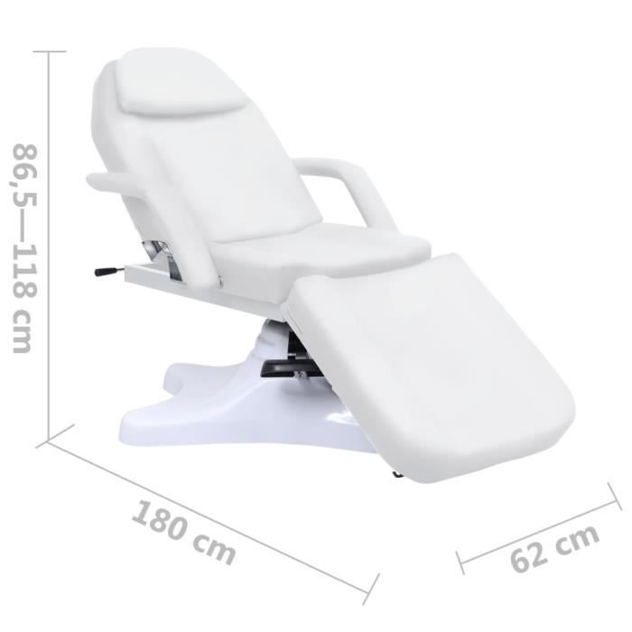 VidaXL Massage Table White 180x62x(86,5-118) Cm