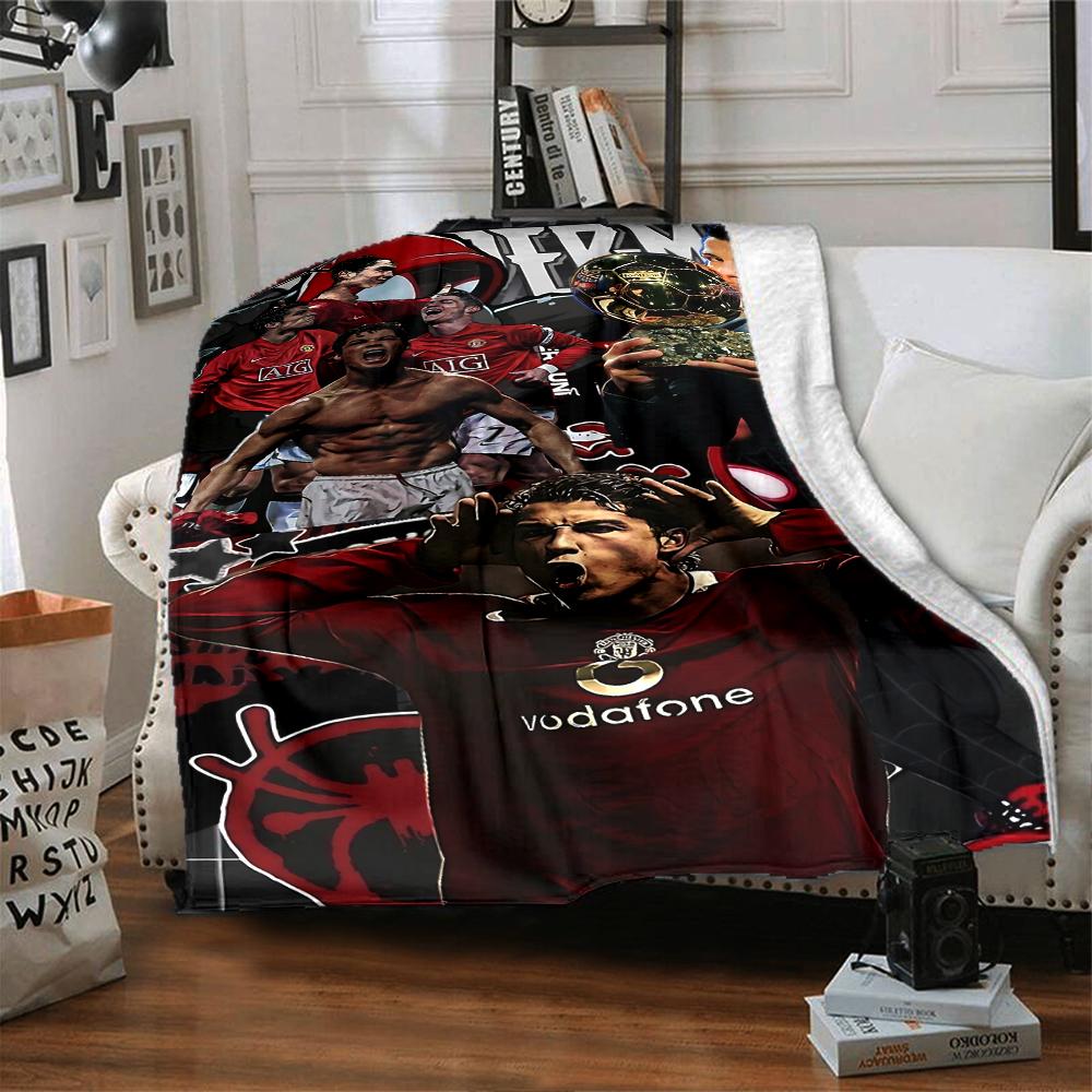 Football Celebration Moment printed flannel breathable and warm blanket, a stylish home gift, suitable for home, office and bedspread use. 0713a6