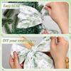 Whaline 2Pcs Green Flower Wreath Sash for Front Door Chinoiserie Floral Garland Ribbon for Holiday Party Home Decor Indoor Outdoor