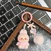 Three-dimensional Flocking Keychain Soft Glue Cute Baby Walking Bag Mobile Phone Pendant Cute Pendant