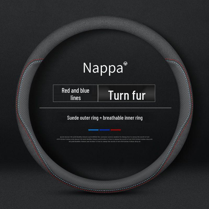 Compatible Leather Steering Wheel Cover for Honda Civic Generations 8-11, No Sewing Required, Slim Design.