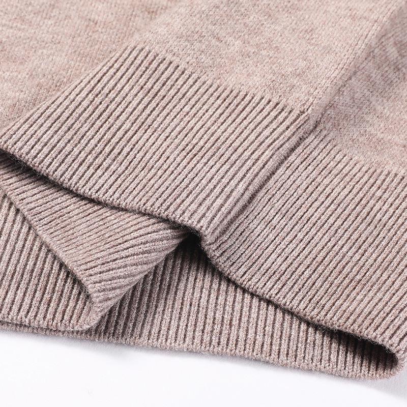 Men's Pure Wool V-Neck Sweater - High-End, Thickened, Warm Winter Knit for All Ages