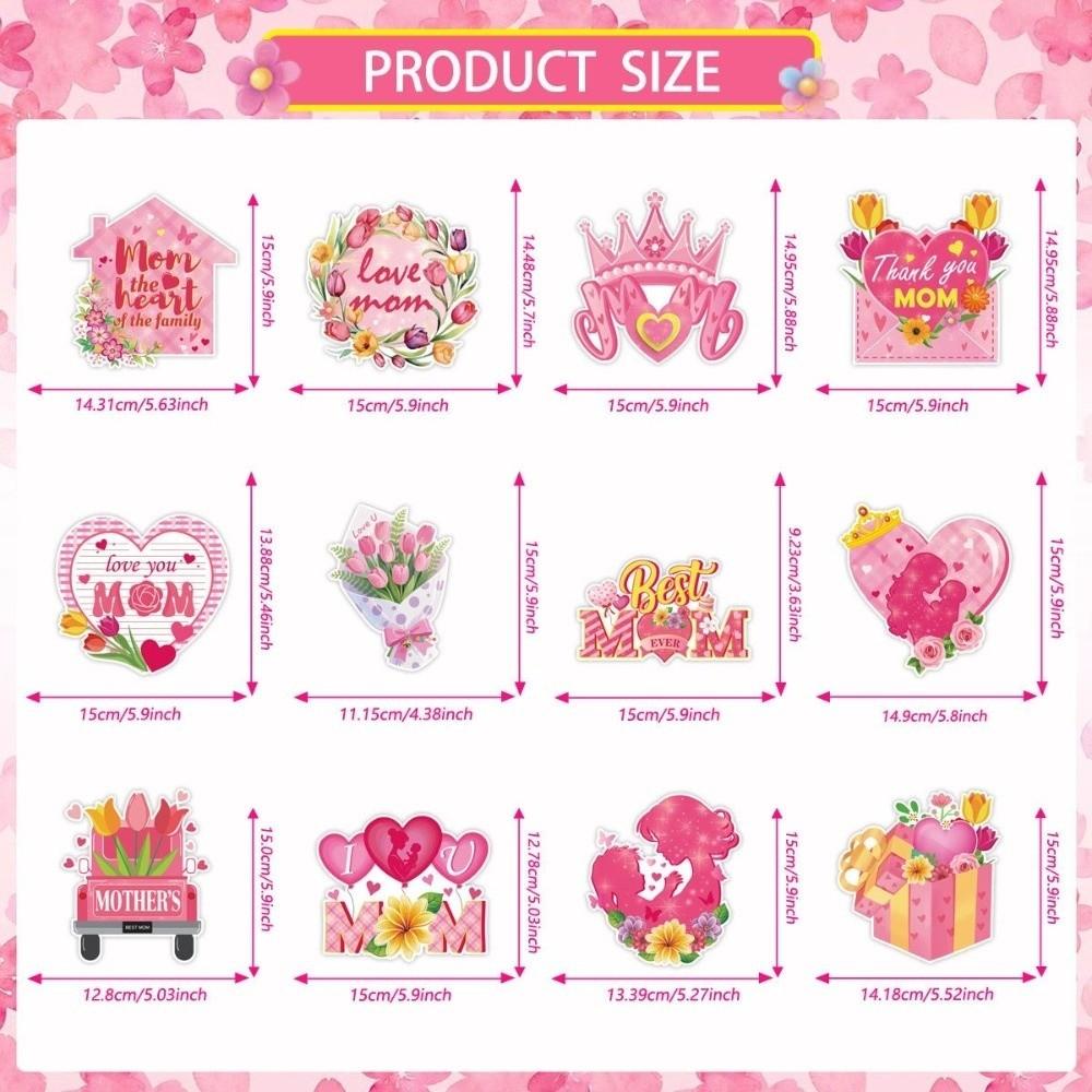 Happy Mother's Day Hanging Swirls Hearts Pattern Desktop Ornament Holiday Banner  Party DIY Decor