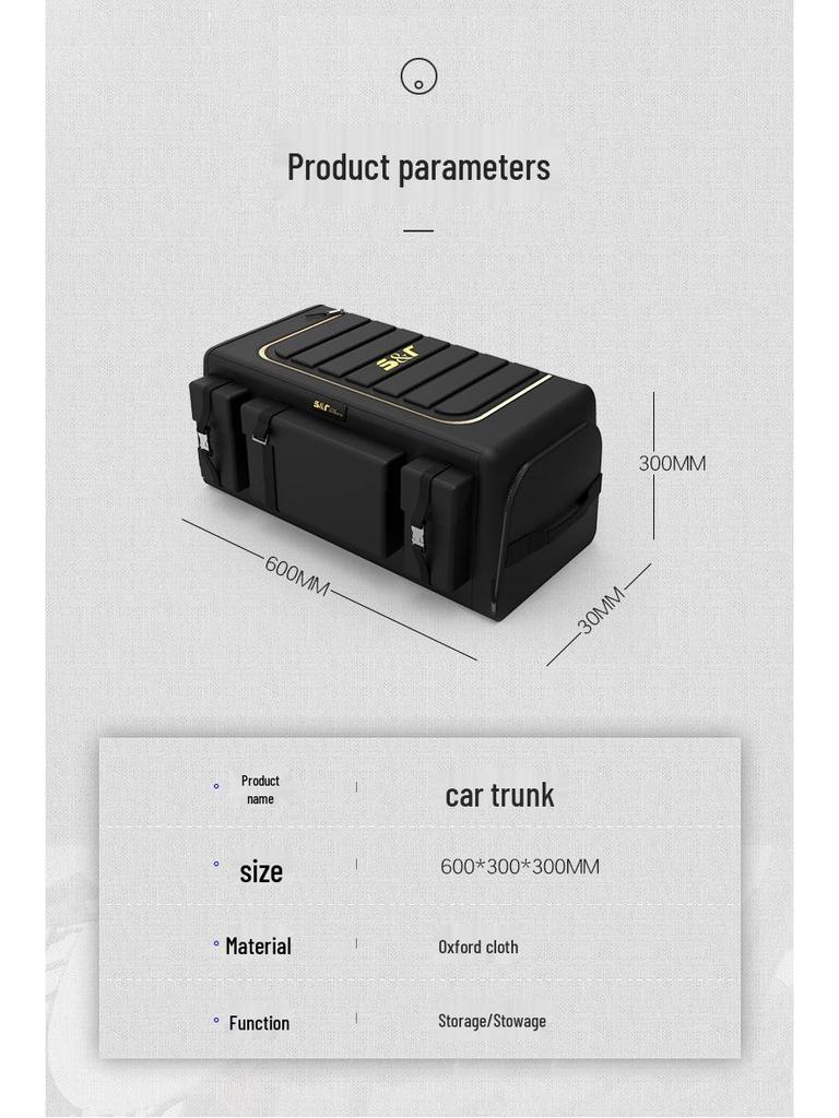 Multifunctional Folding Car Trunk Organizer, 1680D Oxford Cloth