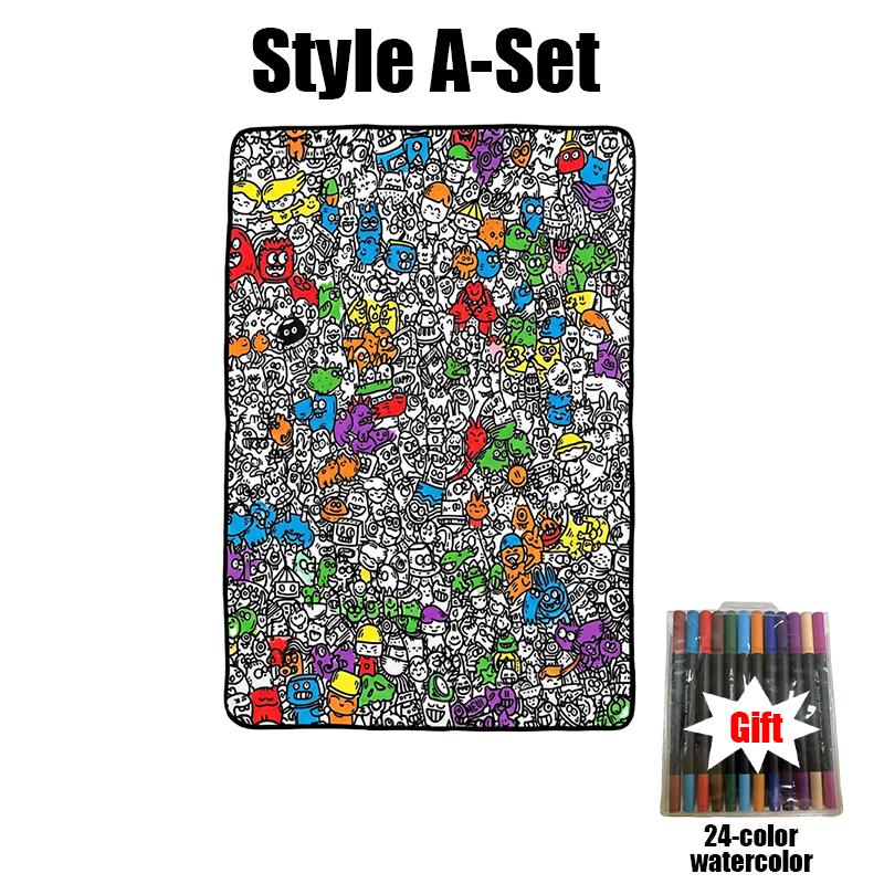 

Washable DIY Graffiti Blanket - Soft Lambswool Drawing Canvas for Kids, Creative Parent-Child Art Activity Gift