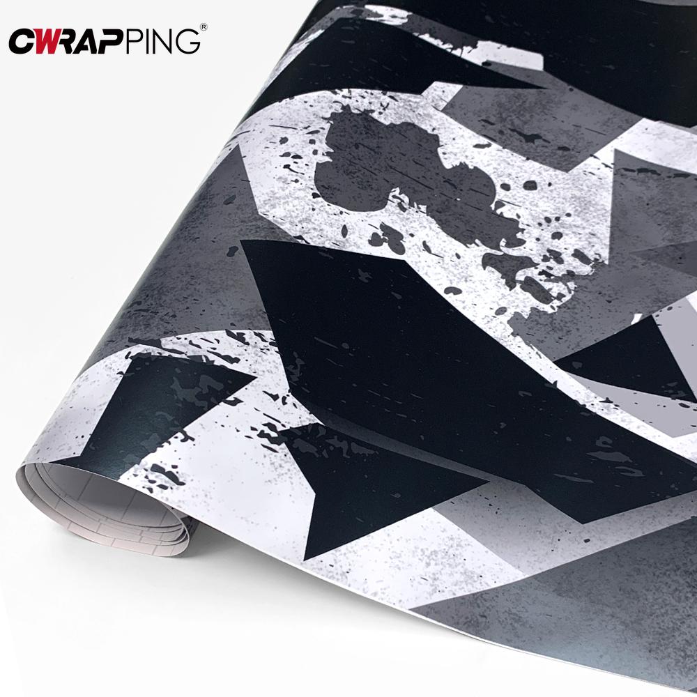 Motorcycle Body Self-adhesive Decor Stickers Black Camouflage Vinyl Protection Wrap for Car Motorcycle Decoration Accessories