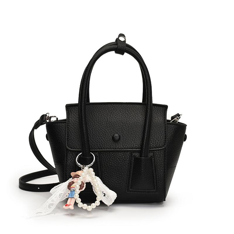 Summer Dopamine Korean Version Simple and Sweet Portable Bucket Bag Casual Foreign Style Lychee Pattern Texture Commuter Messenger Bag