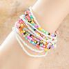 Rainbow Color Rice Bead Bracelet Hand Woven Multilayer Stackable Bohemian Style Ins Fashion For Women