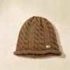 Autumn and winter new blue twist knitted hat versatile wool hat showing face small ear protector head wool cold hat