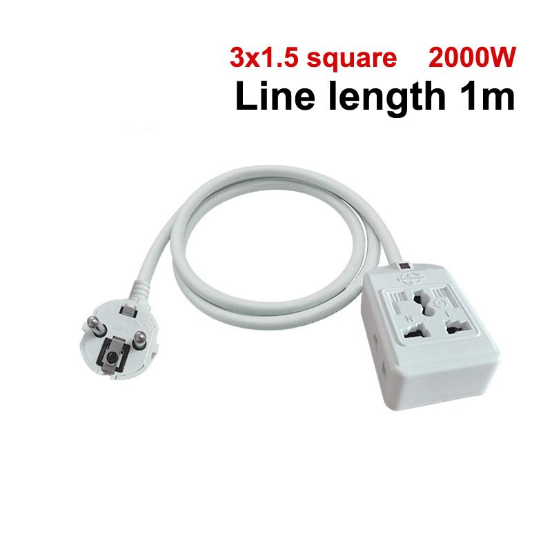Schuko Plug Power Strip 3-Outlet 7-Hole German Standard Outlet Socket Home Electronics Extension Cord 0.3/0.5/1/2/3M