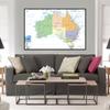 English Map Australia Map Administrative Map Wall Decor Background Living Home Study Studio Supplies Decorative Hanging Picture