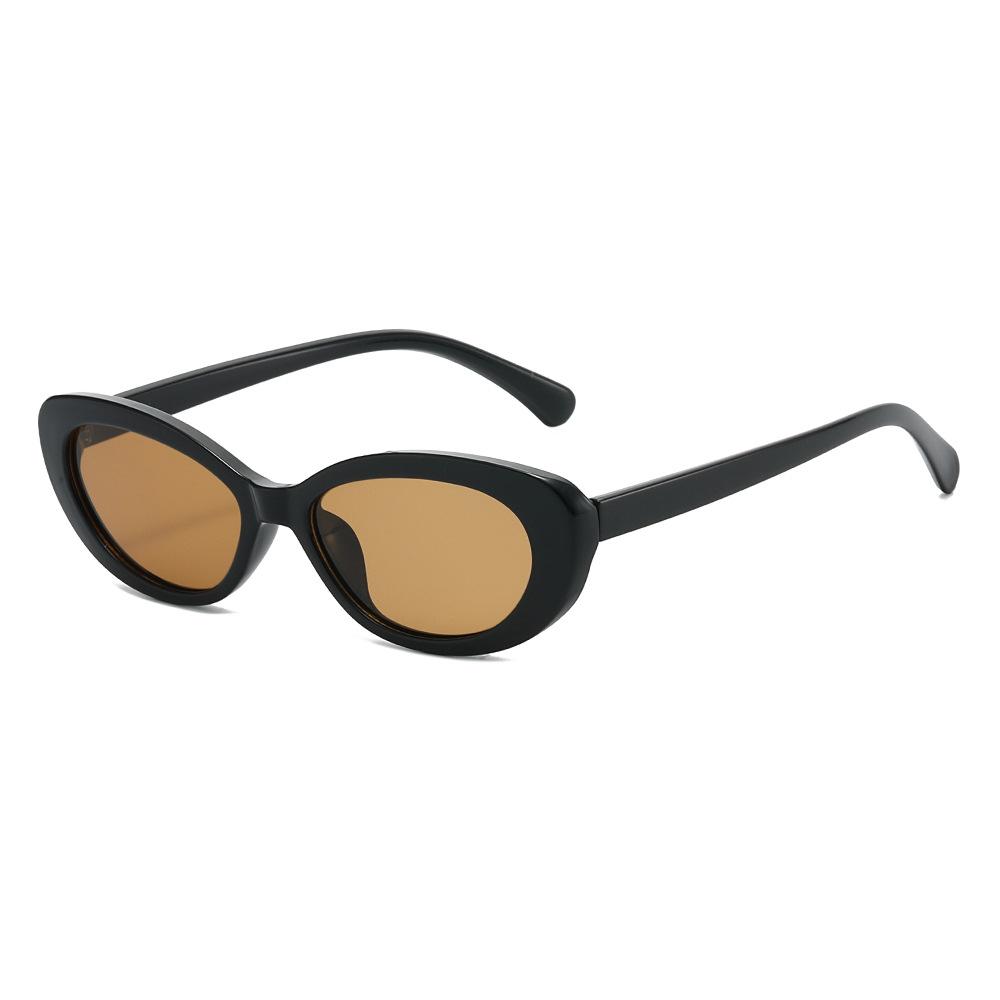 

New Oval Sunglasses Women Fashion Vintage Female Shades Designer Luxury Sun Glasses UV400 Eyewear Oculos Gafas De Sol as picture чорний коричневого кольору
