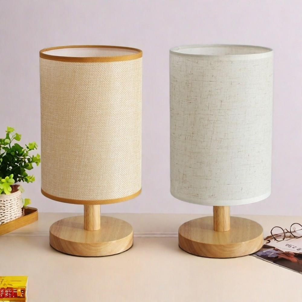 Linen Bedside Lamp Dimmable Desk Lamp Home Decor Nightstand Lamp  Desk Use