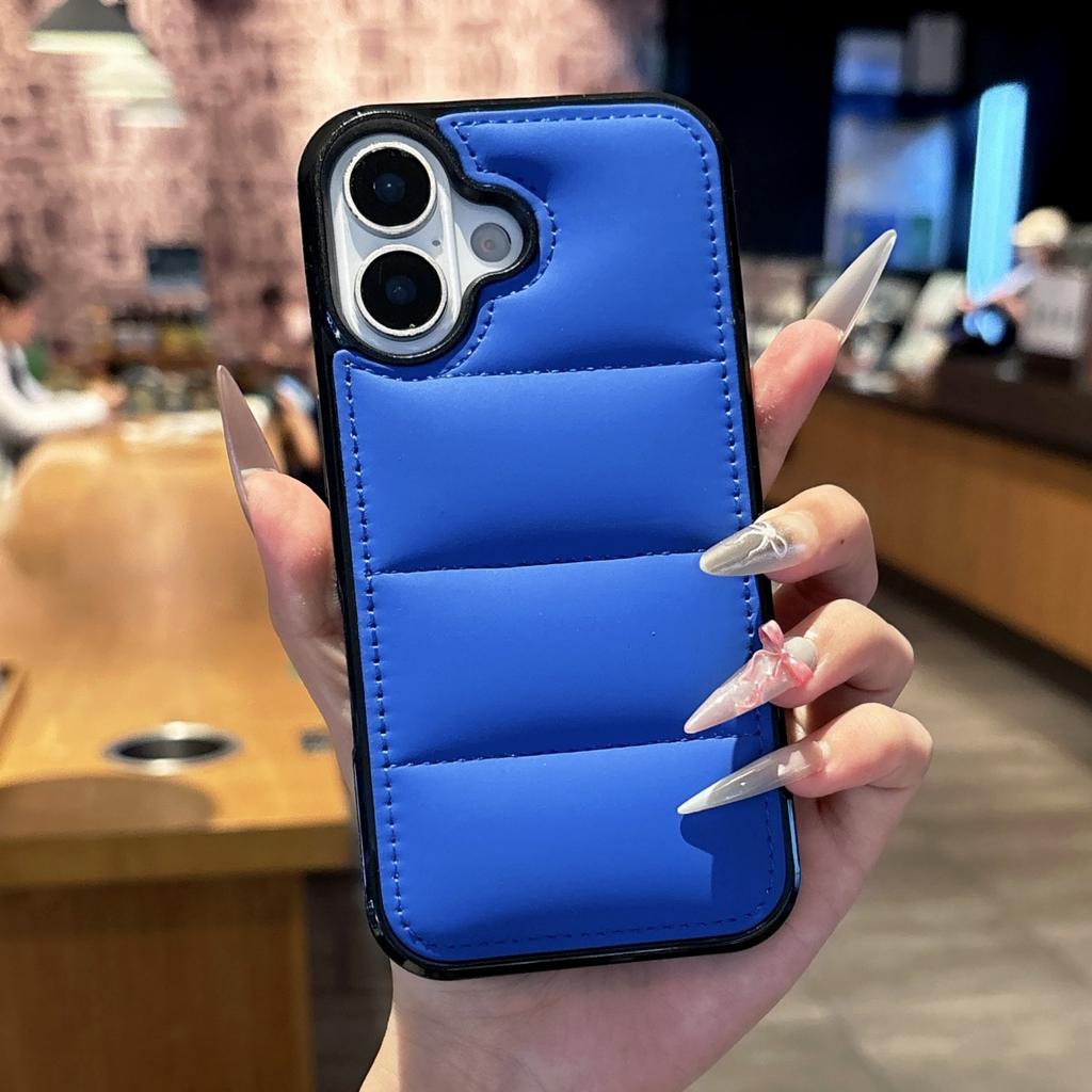 Winter Down Jacket The Buffer Phone Case For iPhone 17 Air 16 15 14 Plus 13 11 12 Pro Max Soft Fabric Shockproof Bumper Fundas