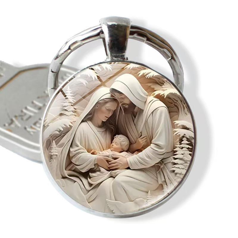 Virgin Mary Metal Keychain Pendant – Creative Gift for Women