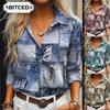 Damenmode Lässig Langarm POLO-Kragen Blusen & Hemden