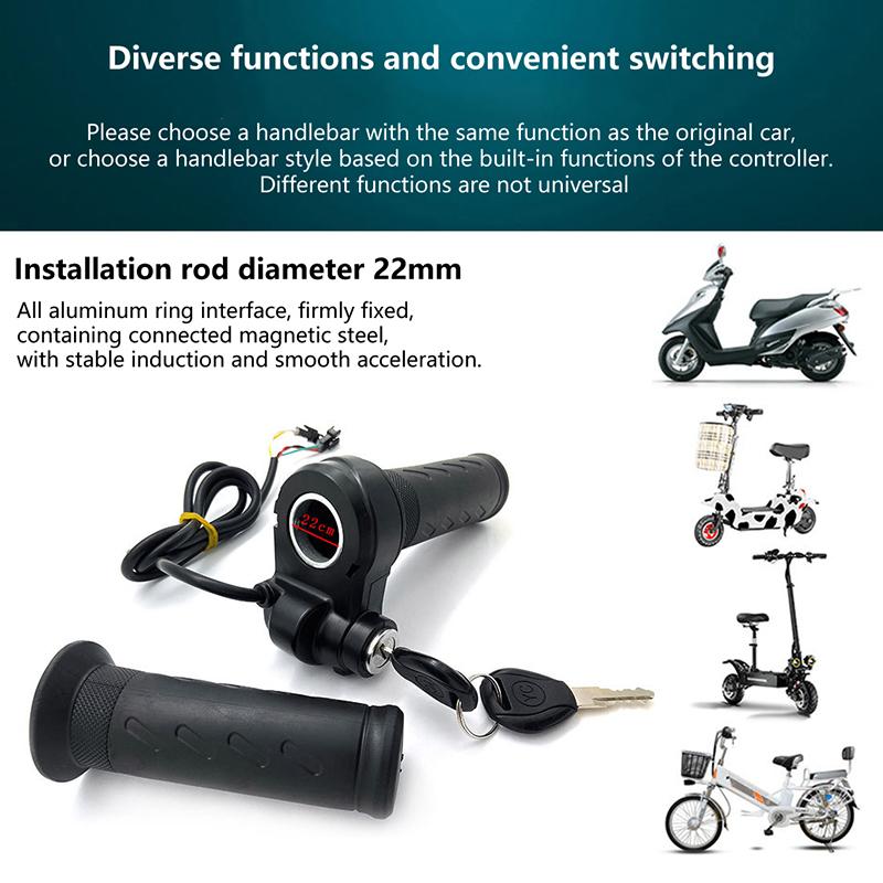 Ebike Full Twist Throttle Grip With 2 Keys Compatible With Ridstar Q20/Q20Lite/Q20Pro/H20/H26Pro/H20 Pro Electric Bike