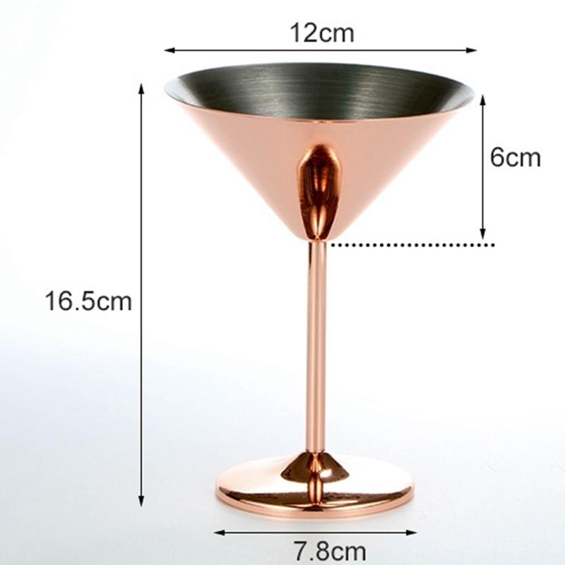 1Pc Wine Glasses Copper Silver Rose Gold Stainless Steel Goblet Juice Drink Champagne Cup