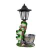 Lifelike Frog Plant Pot  Light Weatherproof Solar Frog Lamp Frog Statue Solar Light  Pathway Decor