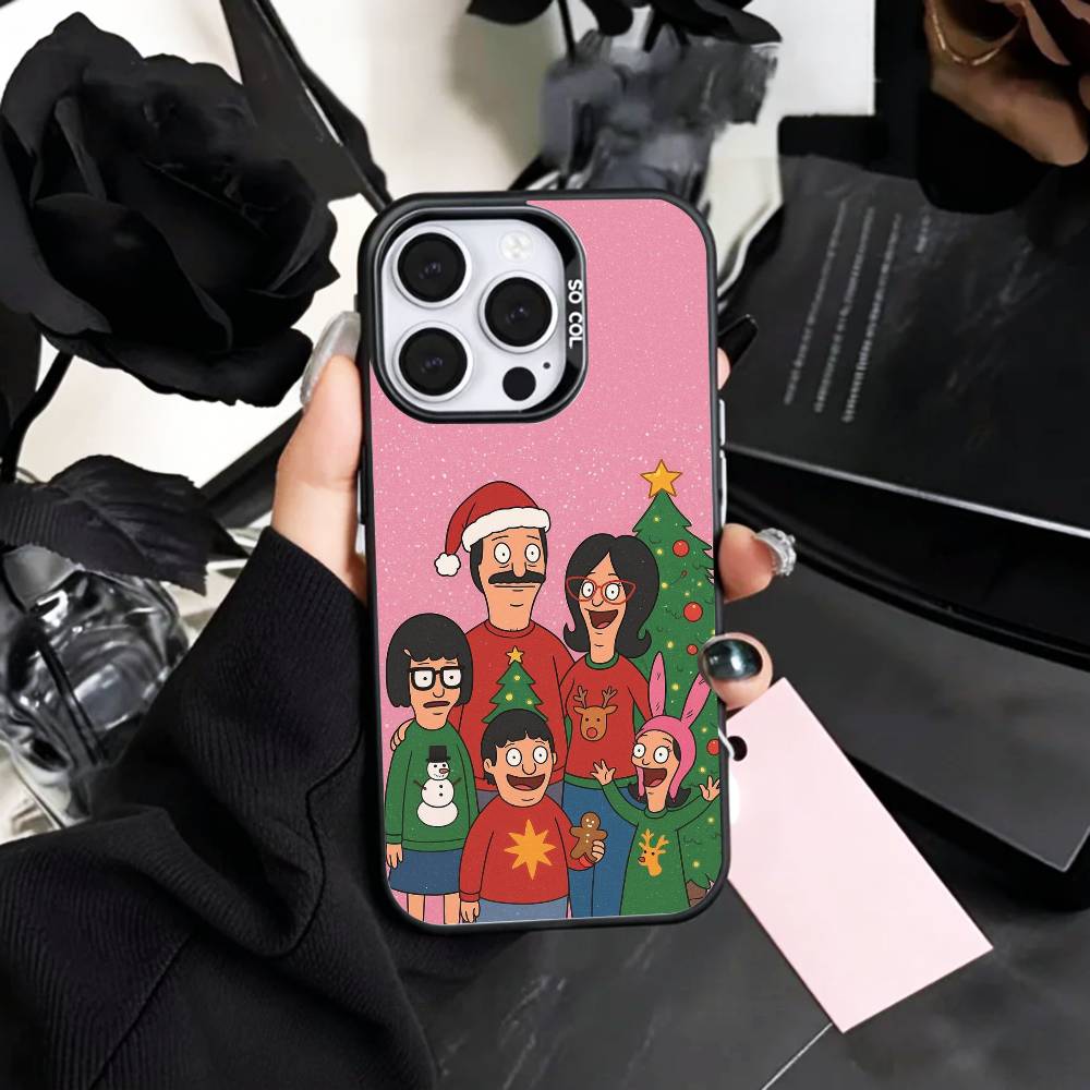

F-Funny F-Family Bob s Burgers Phone Case For iPhone17,16,15,14,13,12,11 Plus,Pro Max Colored Silver Plated Inside Cover iPhone16