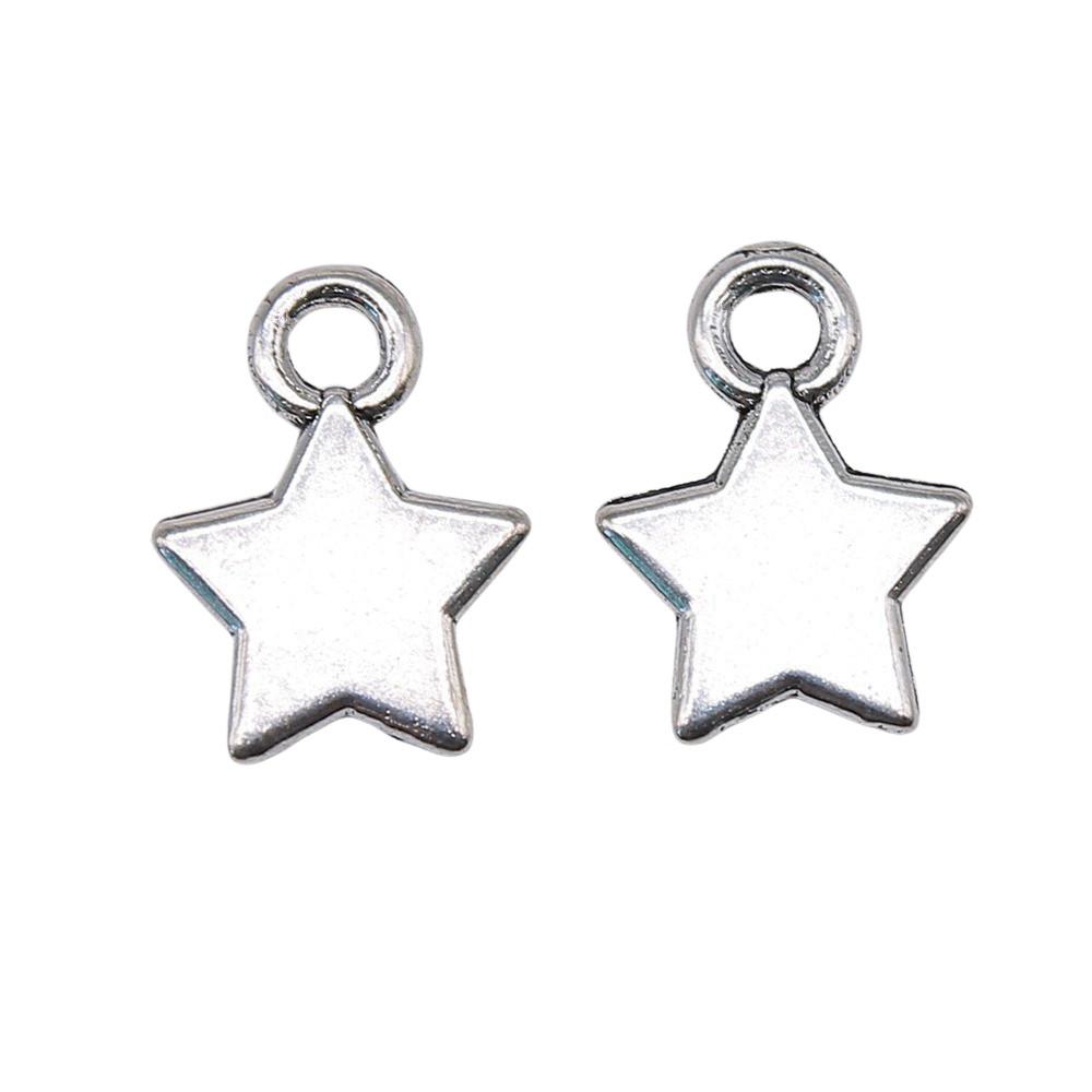 Five-Pointed Star Charms Multi Color Alloy Plain Pendants For Celestial Themed Jewelry