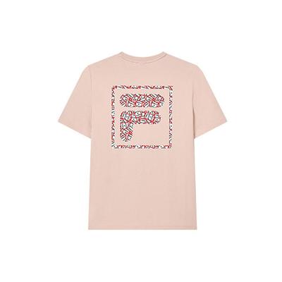 Fila X HAGT Collaboration Casual Loose Big Logo Solid Color Short Sleeve T-Shirt Men Tops Pink F11U229102F-PK