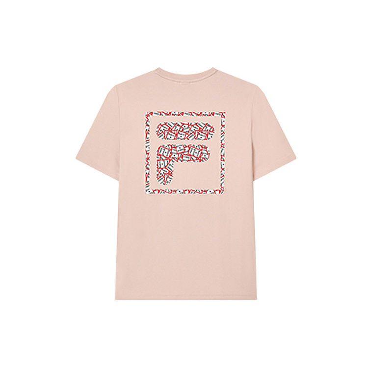 Fila X HAGT Collaboration Casual Loose Big Logo Solid Color Short Sleeve T-Shirt Men Tops Pink F11U229102F-PK