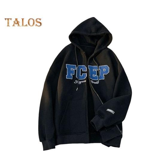 

Мужское осенне-зимнее пальто с капюшоном, свободный кардиган на молнии с капюшоном, вышитые буквы, верхняя одежда с карманами, уличная спортивная куртка средней длины 2XL чёрный