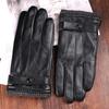 Autumn and Winter Sheepskin Gloves for Men with Plush Velvet Thickened Warmth and Cold Driving Outdoor Riding Three String Touch Screen Gloves