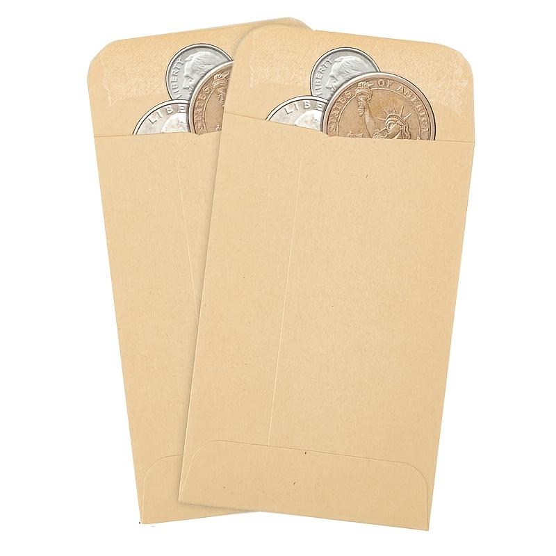 20pcs Self-Sealing Brown Cash Envelopes Envelope New Year Festival Cash Envelope Small Kraft Money Pouches for Budgeting & Gifts
