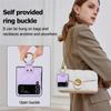 Mode Gitter Fingerring Hakenhalter Leder Handyhülle für Samsung Galaxy Z Flip 4 Zflip 3 5g Stoßfeste Klapphülle Fundas
