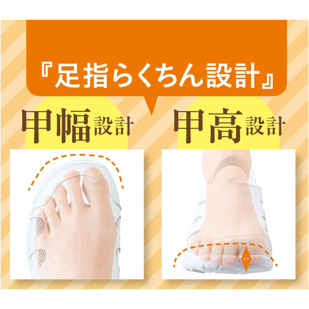 Nursery Toe-Friendly Air Shoes 9, Lightweight, Women's, Hook-and-Loop Closure, Medical, Size 23.5 cm, Navy, 4085211A