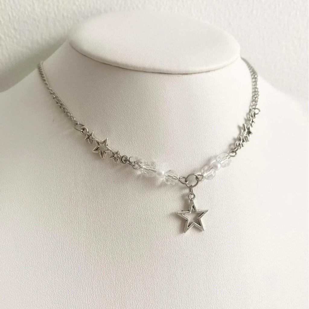 Y2k Star Pendant Necklace With Alloy Geometric Charm For Fashion Women