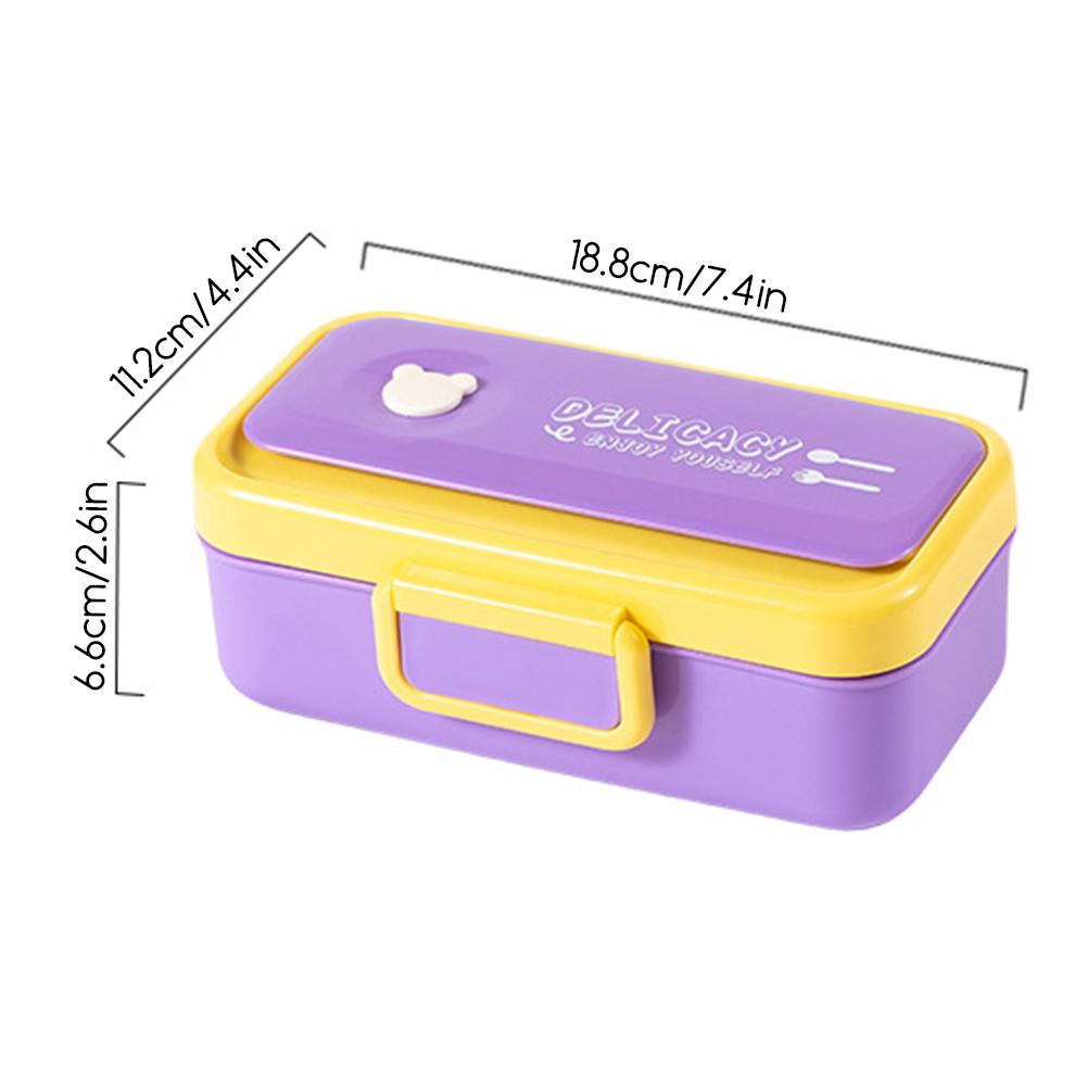 Kids Microwaveable Cartoon Lunch Box For School Reusable Meal Preps Containers With Fork Spoon For School Lunch