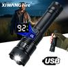 High Strong Power Led Flashlights 1000LM Tactical Torch with Display Light USB C Charging Camping Fishing Defensa Zoom Lantern